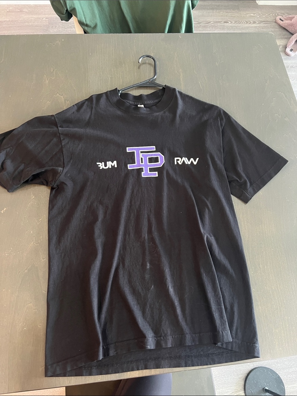 Los Angeles Apparel Black Short-Sleeve Tee with Purple Logo